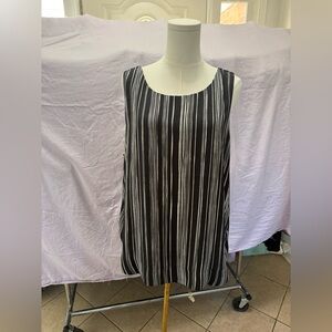 Chico's Black and White Striped Blouse